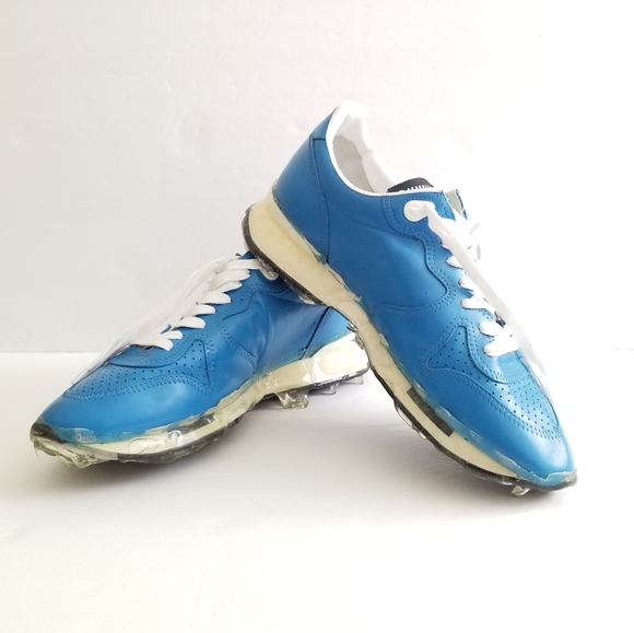 Golden Goose Running Blue Azure Lace Up Leather Sneakers Size 39 - Picture 3 of 13